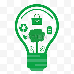 节能减排环保图片_绿色环保灯泡