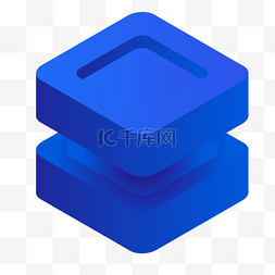 质感立方体图片_蓝色圆角创意立方体元素