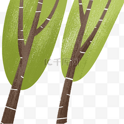 春季的大树植物卡通