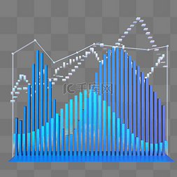 走势蓝色图片_科技智能魔幻数据点状图表走势蓝