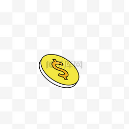 印着钱币符号的硬币免抠图