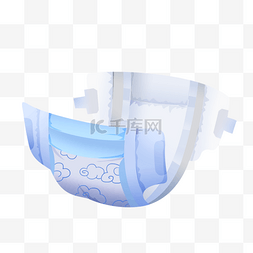 蓝色尿布图片_手绘彩色婴儿纸尿裤
