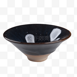 黑色碗碗图片_黑色釉面酒碗