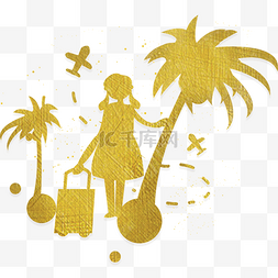 海南旅行椰子树女孩