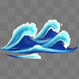 蓝色汹涌波纹海浪