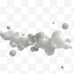 白色流体图片_灰白流体渐变方框3d