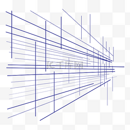 线条建筑矢量图片_创意科技蓝色线条