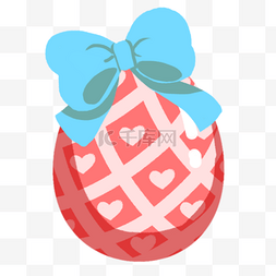 复活节彩蛋粉红色蝴蝶结