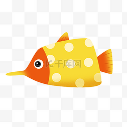 海洋动物黄色图片_黄色海洋小鱼插画