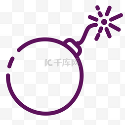 矢量图爆炸图片_紫色圆弧炸弹元素