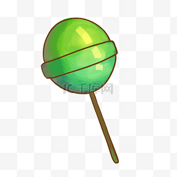 绿色圆形棒棒糖 