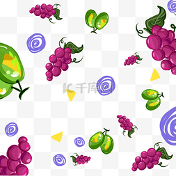 葡萄壁纸图片_紫色葡萄手绘壁纸背景