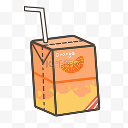 喝橙汁的男孩图片_夏天橙汁果汁卡通