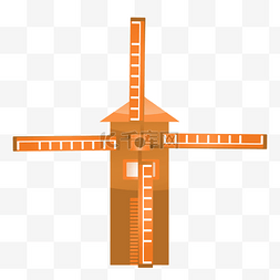 橙色的风车环保插画