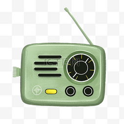 手绘复古收音机图片_手绘肌理风格复古radio