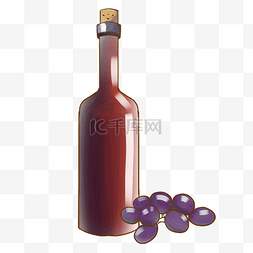 葡萄酒红酒插画图片_高档葡萄酒葡萄插画