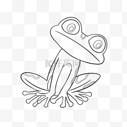 手绘儿童画线图片_frog clipart black and white 可爱青蛙黑