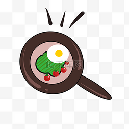 烤蛋图片_煎蛋烤肉卡通插画