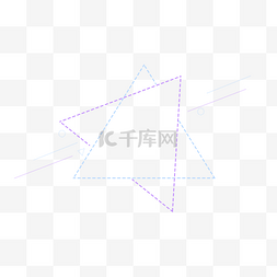 透明元素图图片_三角虚线线条电商标题边框