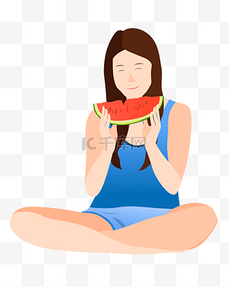 坐地铁戴口罩图片_女孩坐地吃西瓜