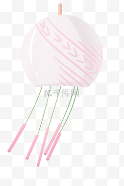 简笔画流苏花边图片_粉色流苏风铃铃铛