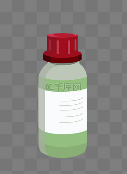 白色药瓶药瓶图片_卡通绿色药瓶插画