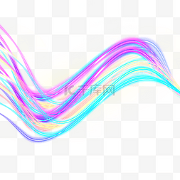紫色渐变光束图片_抽象波浪线条