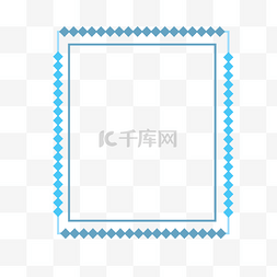 蓝色商务菱形简约长方形边框