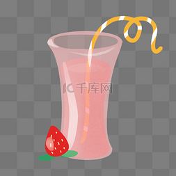 草莓水果汁图片_一杯草莓果汁