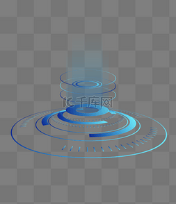 圆环通道图片_蓝色科技线条感圆圈