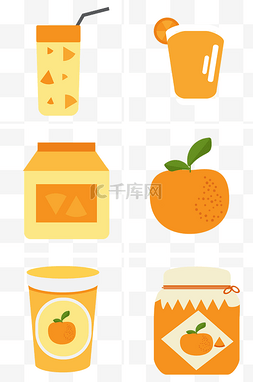 饮品图标图片_橙汁果汁饮品