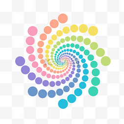 几何图案彩色图片_彩色波点旋涡图案