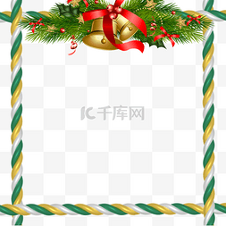 圣诞糖果铃铛蝴蝶结边框元素