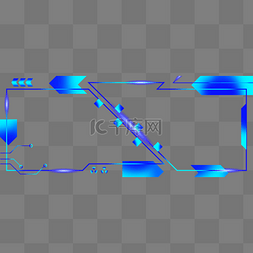 彩色长方形图框图片_彩色科技长边框蓝色装饰图