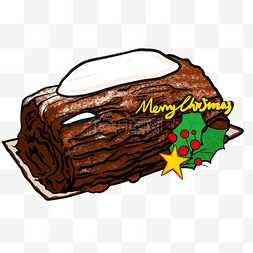 yule log cake圣诞主题甜品树干蛋糕
