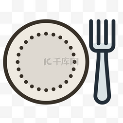 盘子叉子餐具图标