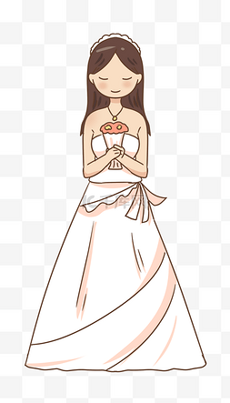 白色婚纱新娘插画