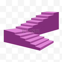 楼梯拐角图片_紫色拐角楼梯插画