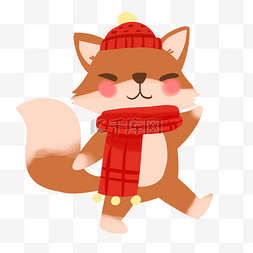 狐狸的图片_戴围巾的狐狸