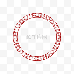 中国风红色圆形节日边框