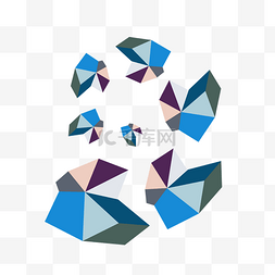 旋转漂浮几何三角色块拼接