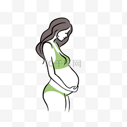 绿色比基尼孕妇形象