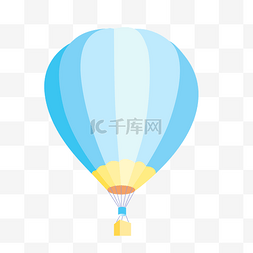 蓝色立体3D热气球