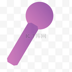 紫色创意圆弧话筒元素