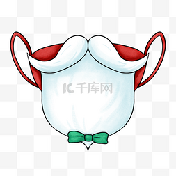 红色圣诞胡子口罩santa beard口罩