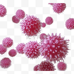 粉红色病毒图片_粉红色细胞3d立体元素