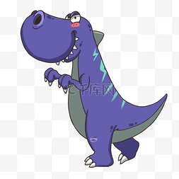 恐龙动物紫色插画