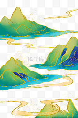 金肌理图片_鎏金肌理金线山水