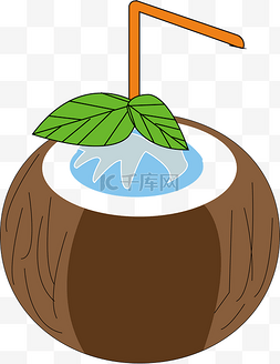 泰国旅游手绘图片_泰国特色椰子汁