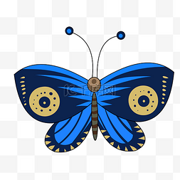 蜜蜂蝴蝶采蜜图片_漂亮的蓝色蝴蝶插画